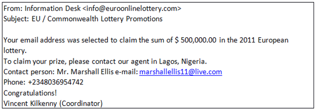 Nigerian Letters with fake IDs and Links - Example1
