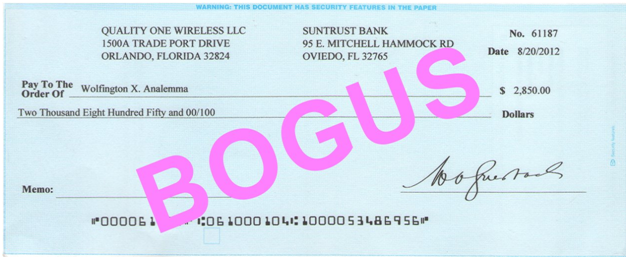 Nigerian Bogus Cashier checks - Example2